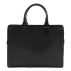 Bottega Veneta Intrecciato Business Briefcase Documents Purse Leather Black