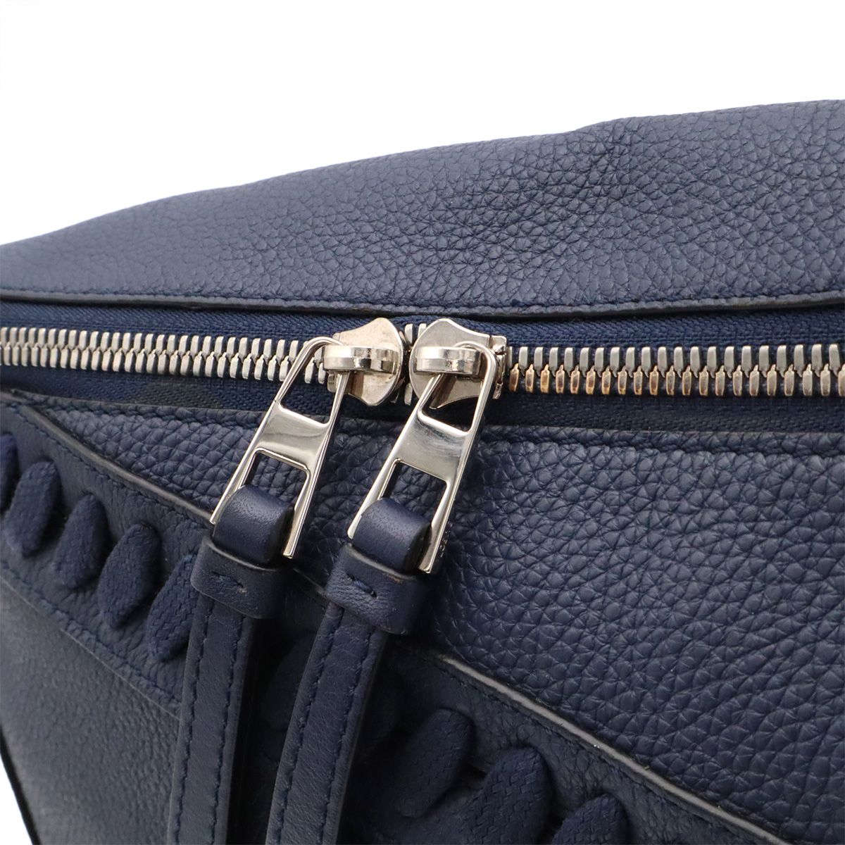 Loewe Puzzle Anagram Sling Bag Crossbody Leather Navy Silver — view 6