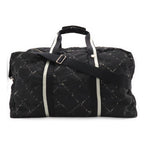 Chanel Vintage Travel Line Boston Bag Purse 2-Way Nylon Black