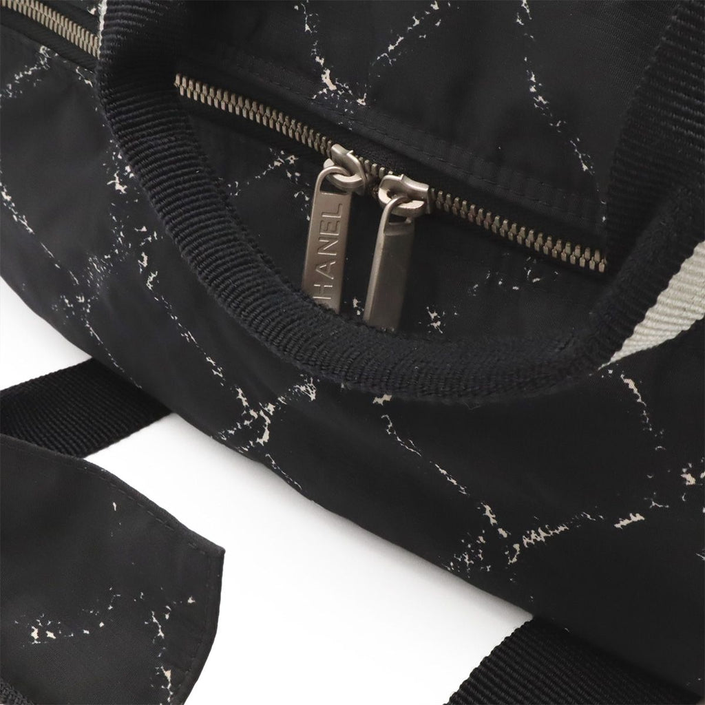 Chanel Vintage Travel Line Boston Bag Purse 2-Way Nylon Black — view 6