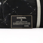 Chanel Vintage Travel Line Boston Bag Purse 2-Way Nylon Black — view 9
