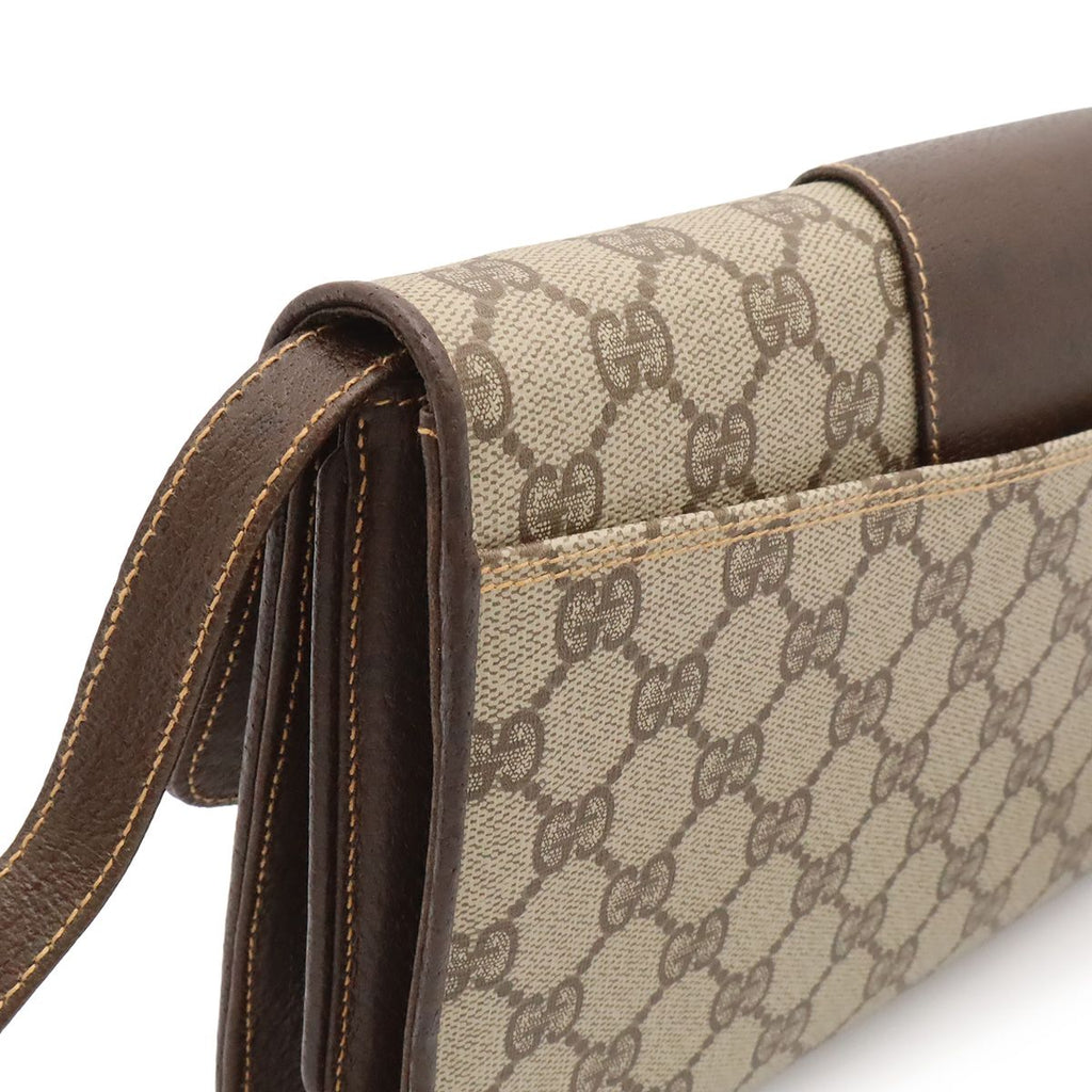 Gucci Vintage GG Plus Shoulder Bag Pochette Leather Beige Brown Gold 904.02.050 — view 4