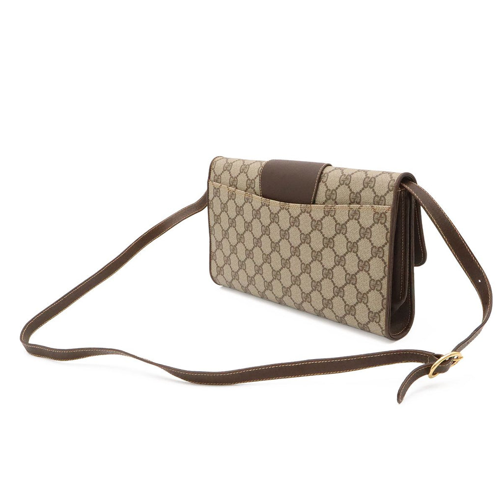 Gucci Vintage GG Plus Shoulder Bag Pochette Leather Beige Brown Gold 904.02.050 — view 2