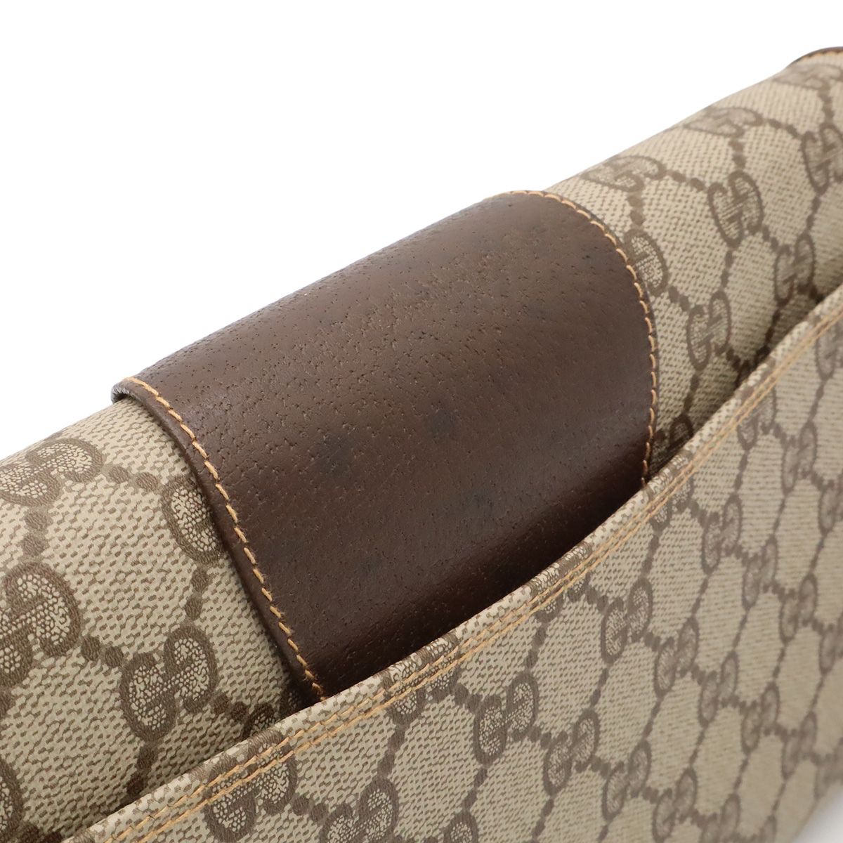 Gucci Vintage GG Plus Shoulder Bag Pochette Leather Beige Brown Gold 904.02.050 — view 8