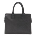 Bottega Veneta Intrecciato Business Briefcase Documents Purse Leather Gray