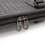 Bottega Veneta Intrecciato Business Briefcase Documents Purse Leather Gray — view 5