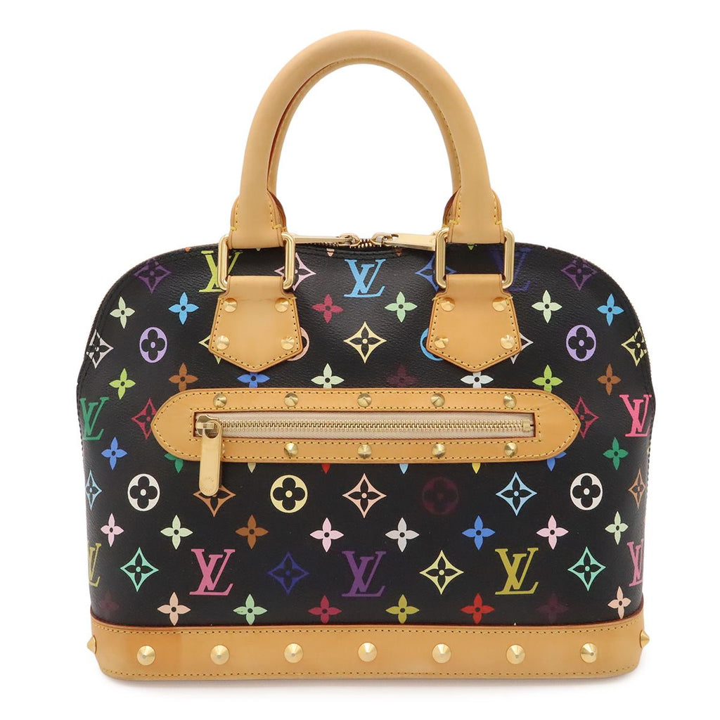 Louis Vuitton Monogram Multicolor Alma Handbag Studs Noir Black