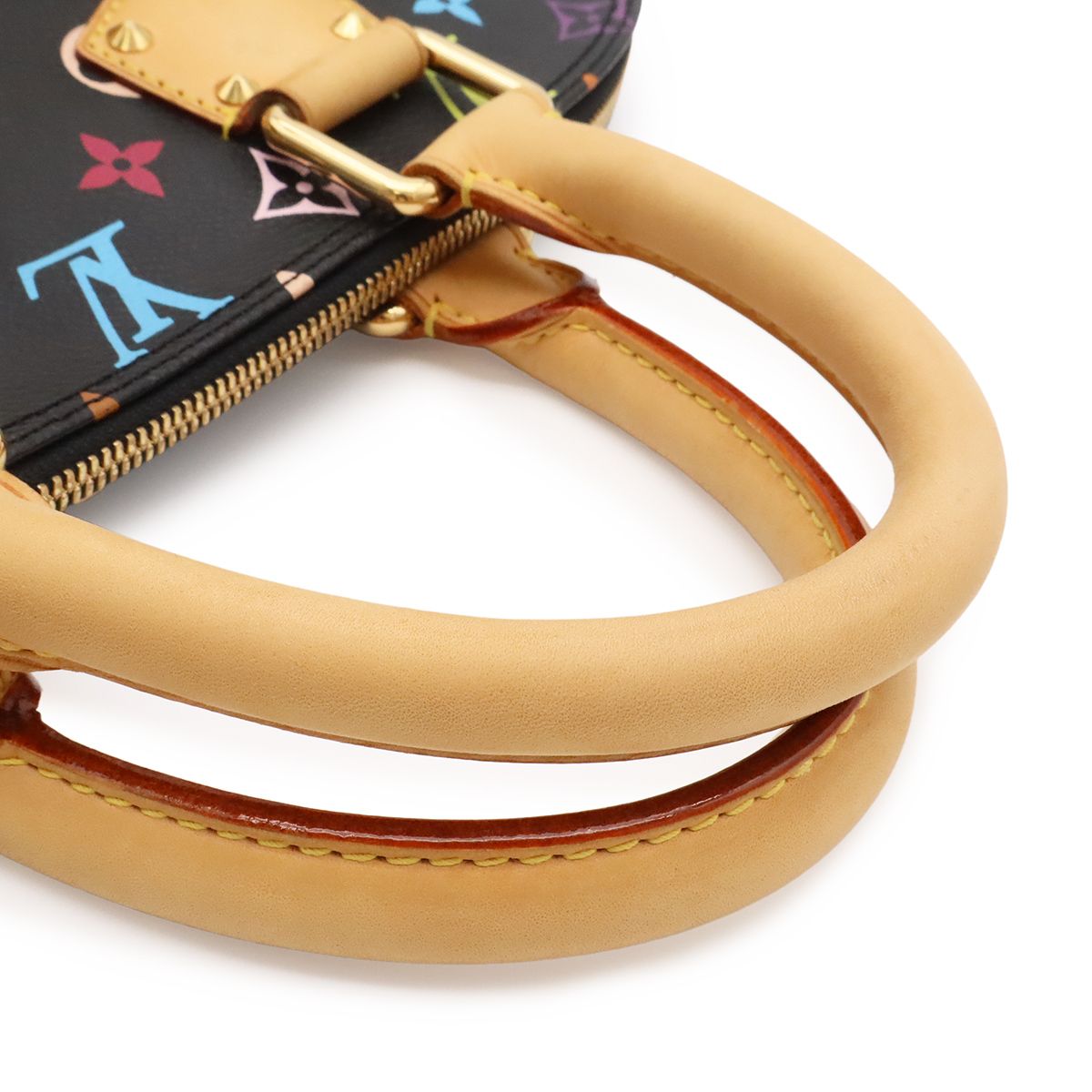 Louis Vuitton Monogram Multicolor Alma Handbag Studs Noir Black — view 4