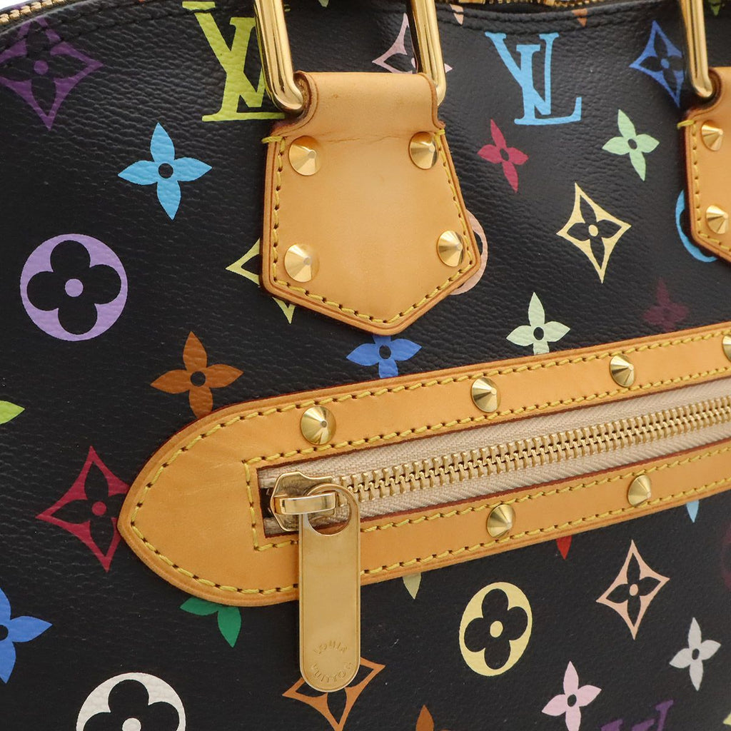 Louis Vuitton Monogram Multicolor Alma Handbag Studs Noir Black — view 8