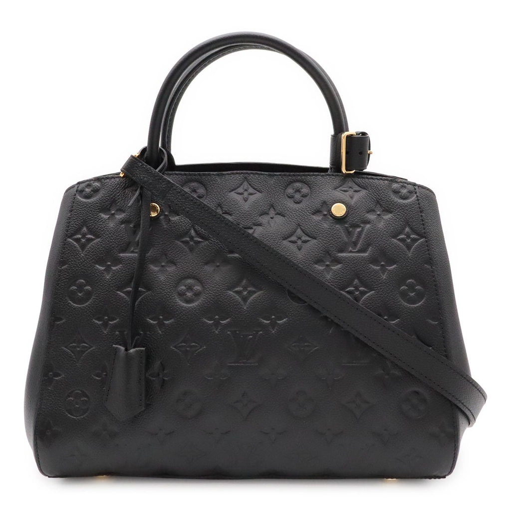 Louis Vuitton Monogram Empreinte Montaigne MM 2-Way Shoulder Bag Noir Black