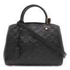 Louis Vuitton Monogram Empreinte Montaigne MM 2-Way Shoulder Bag Noir Black
