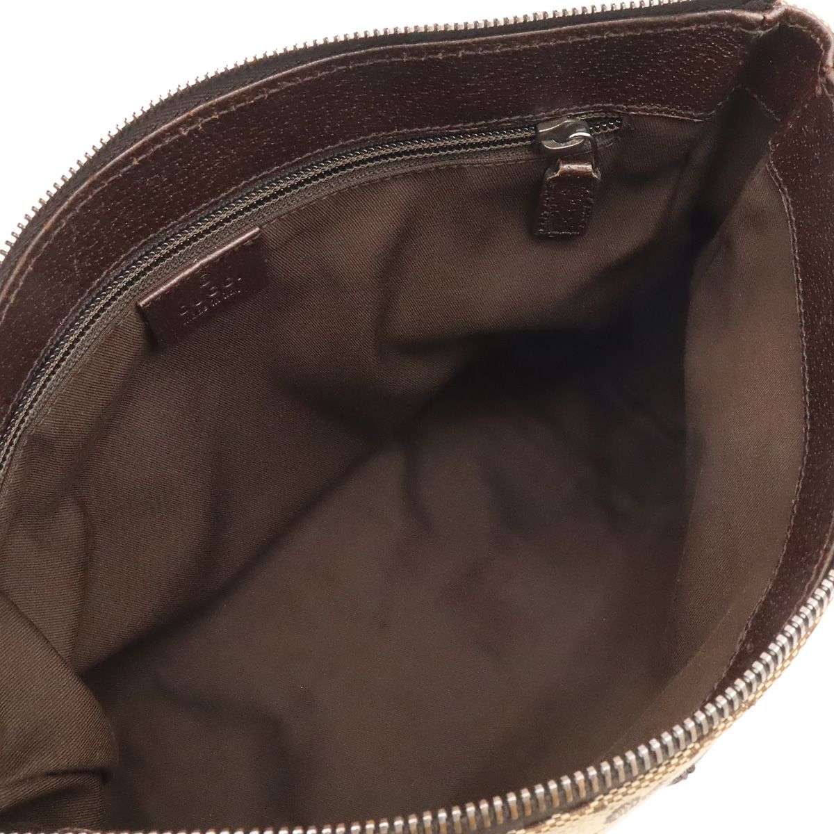 Gucci GG Canvas Shoulder Bag Crossbody Leather Khaki Beige Dark Brown — view 6