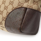 Gucci GG Canvas Shoulder Bag Crossbody Leather Khaki Beige Dark Brown — view 8