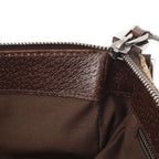 Gucci GG Canvas Shoulder Bag Crossbody Leather Khaki Beige Dark Brown — view 7
