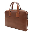 Loewe Goya Anagram Briefcase Business Document Purse Leather Brown Silver — view 2