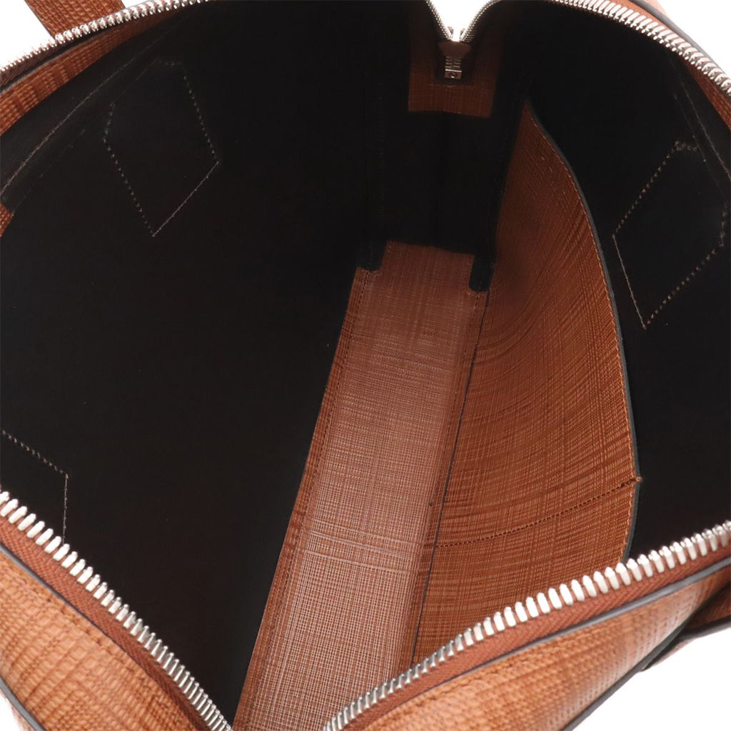 Loewe Goya Anagram Briefcase Business Document Purse Leather Brown Silver — view 8