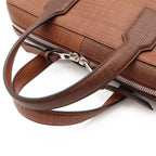 Loewe Goya Anagram Briefcase Business Document Purse Leather Brown Silver — view 4