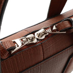 Loewe Goya Anagram Briefcase Business Document Purse Leather Brown Silver — view 5