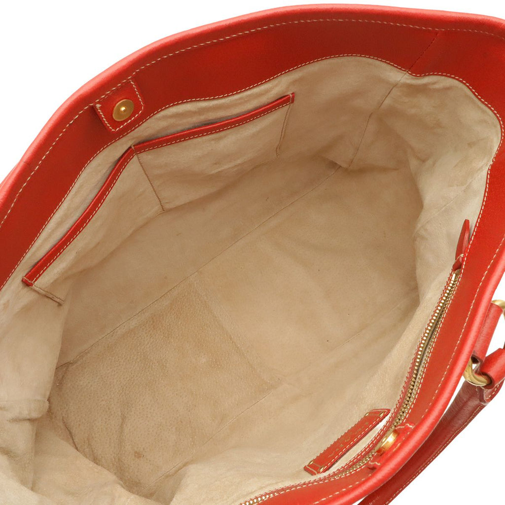 Prada Triangle Logo Tote 2-Way Shoulder Bag Crossbody Canvas Leather Beige — view 6