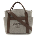 Hermes Sac de Panthere Tote 2-Way Shoulder Bag Felt Gray Dark Brown in