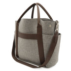 Hermes Sac de Panthere Tote 2-Way Shoulder Bag Felt Gray Dark Brown in — view 2