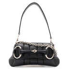 Gucci Horsebit Small Chain Shoulder Bag 2-Way Clutch Leather Black Silver