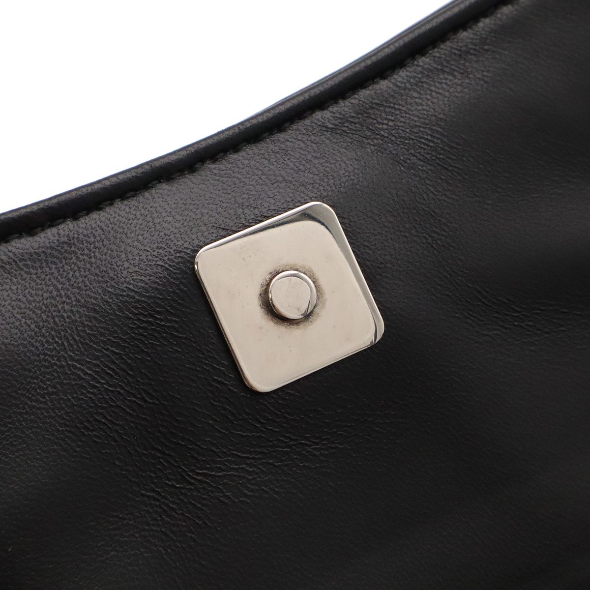 Gucci Horsebit Small Chain Shoulder Bag 2-Way Clutch Leather Black Silver — view 8