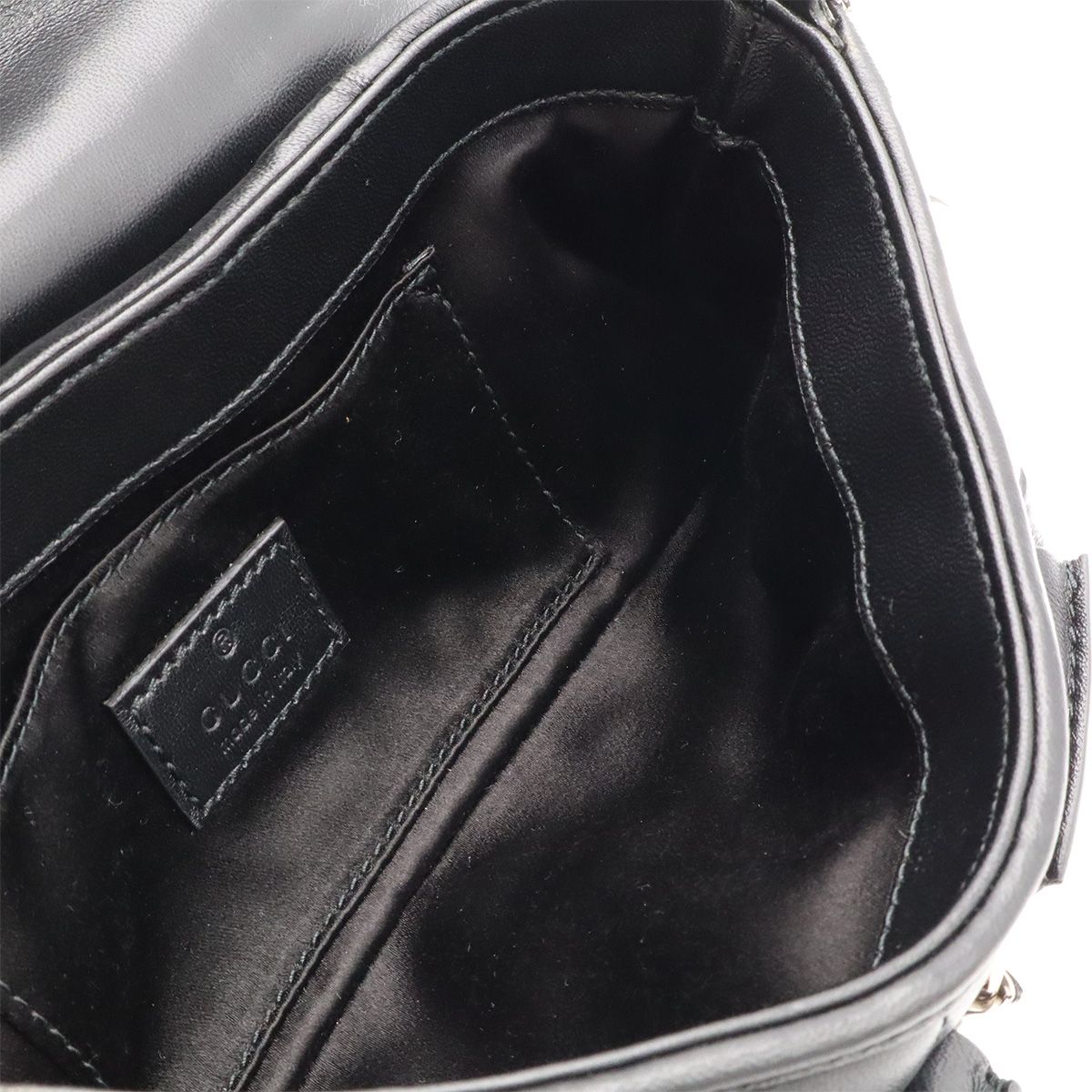 Gucci Horsebit Small Chain Shoulder Bag 2-Way Clutch Leather Black Silver — view 9