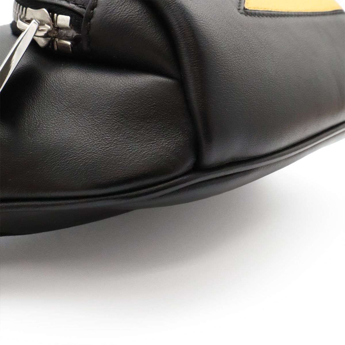 Fendi Bugs Monster Eye Belt Bag Waist Pouch Leather Black Yellow Silver — view 3