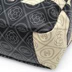 Chanel Camellia CC Logo Large Shopping Tote 2-Way Chain Shoulder Bag Black Beige — view 3
