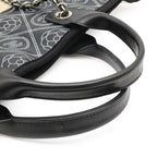 Chanel Camellia CC Logo Large Shopping Tote 2-Way Chain Shoulder Bag Black Beige — view 4