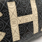 Chanel Camellia CC Logo Large Shopping Tote 2-Way Chain Shoulder Bag Black Beige — view 9