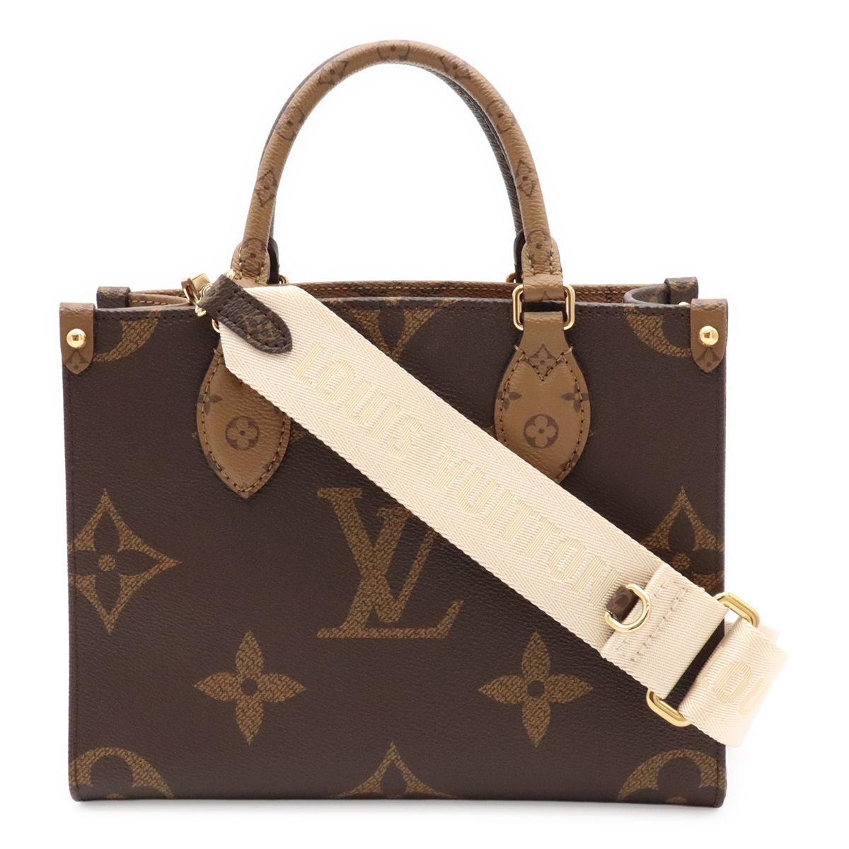 Louis Vuitton Monogram On The Go PM 2-Way Shoulder Bag Crossbody Bicolor Brown
