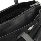 Prada Business Briefcase Tote 2-Way Shoulder Bag Crossbody Nylon Leather Nero — view 6