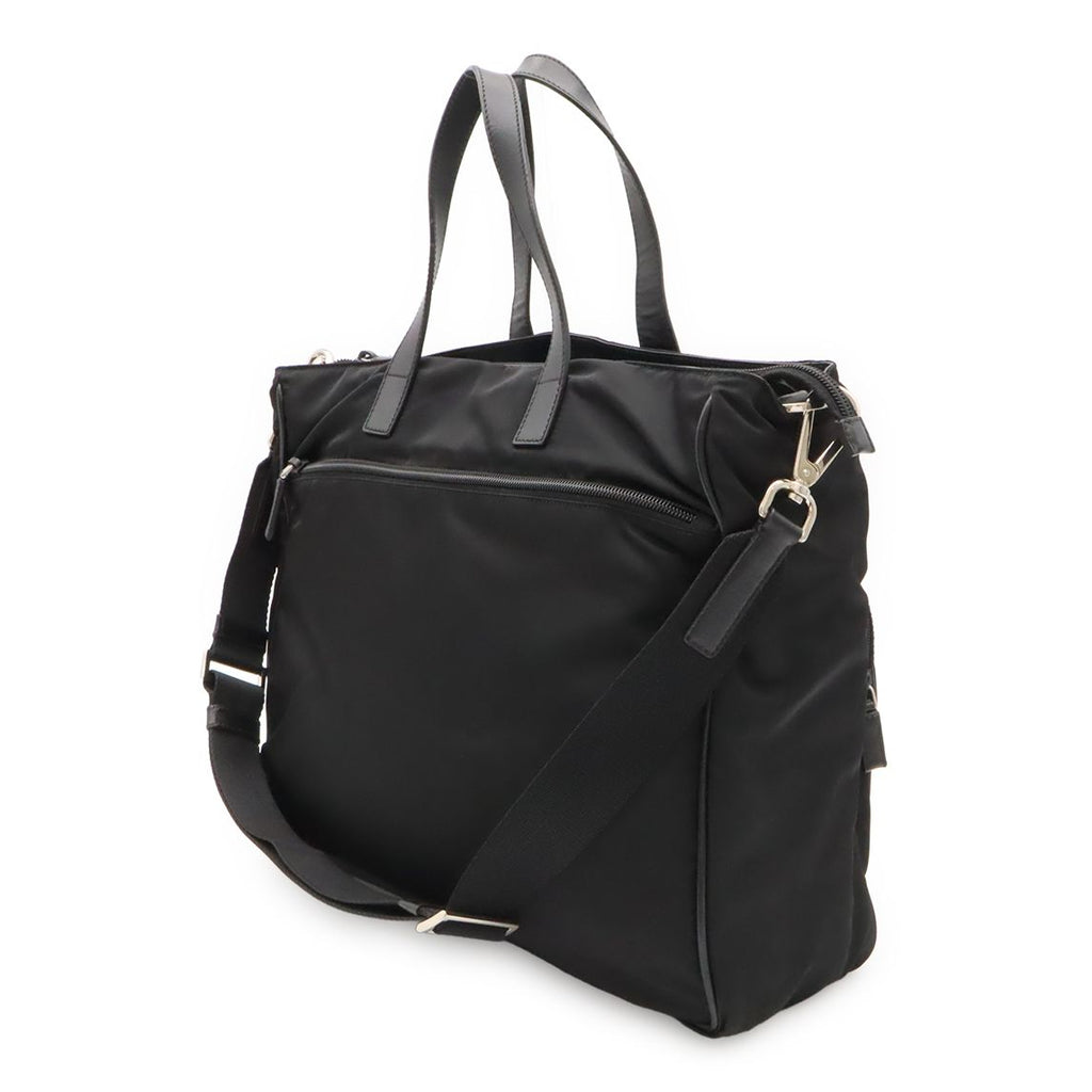 Prada Business Briefcase Tote 2-Way Shoulder Bag Crossbody Nylon Leather Nero — view 2