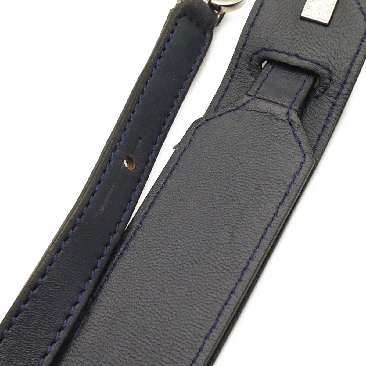 Loewe Anagram Bounce 2-Way Shoulder Bag Crossbody Leather Navy Silver — view 5
