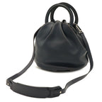 Loewe Anagram Bounce 2-Way Shoulder Bag Crossbody Leather Navy Silver — view 2