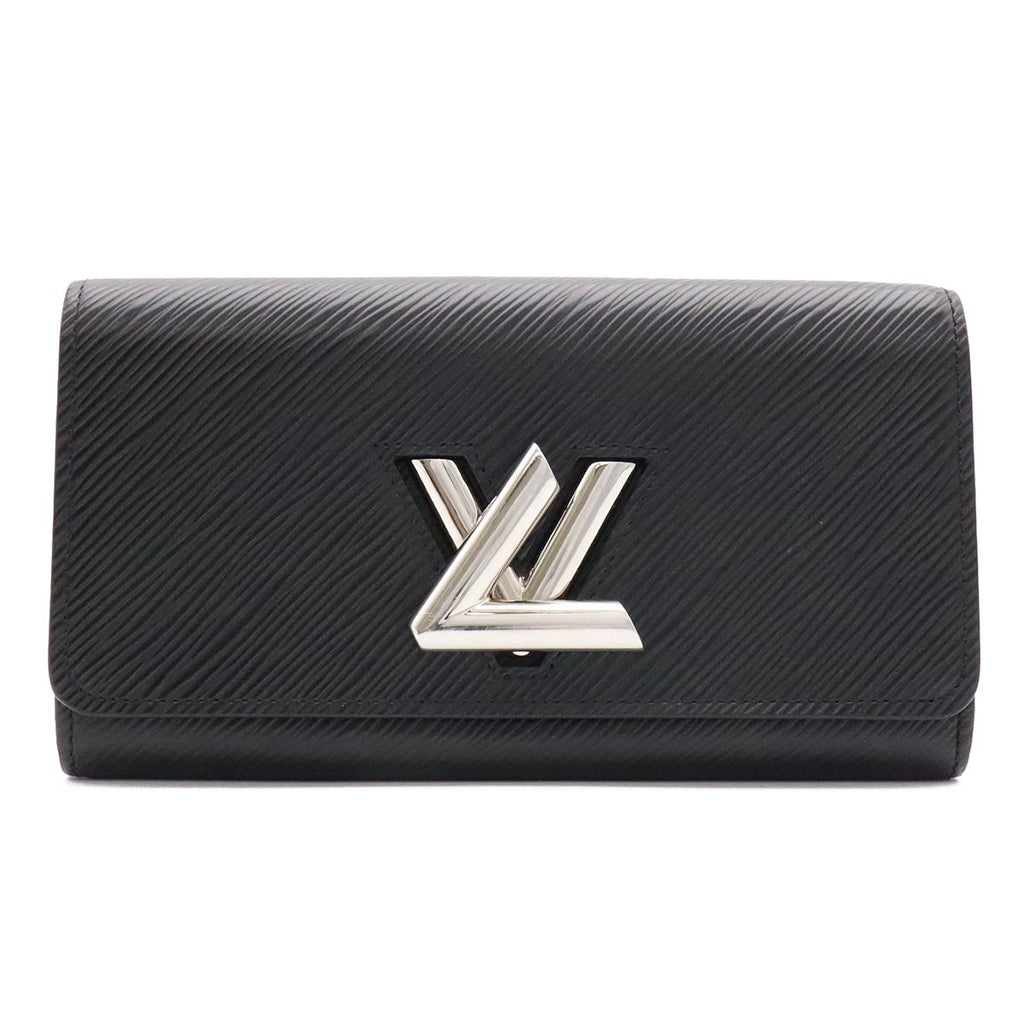 Louis Vuitton Epi Portefeuille Twist 2 Fold Wallet Bifold Leather Noir Black