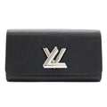 Louis Vuitton Epi Portefeuille Twist 2 Fold Wallet Bifold Leather Noir Black