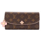 Louis Vuitton Monogram Portefeuille Emily Flower Motif Bifold Wallet Rose