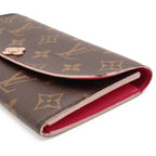 Louis Vuitton Monogram Portefeuille Emily Flower Motif Bifold Wallet Rose — view 4