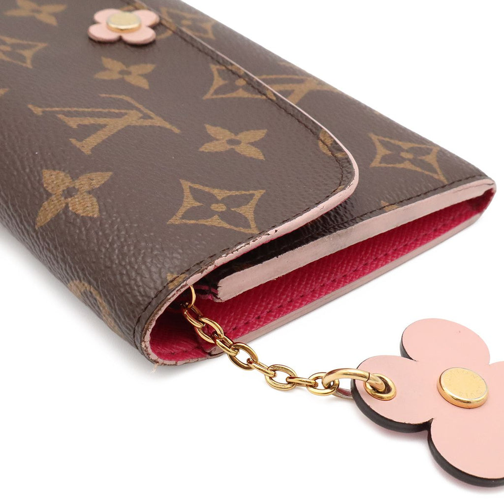 Louis Vuitton Monogram Portefeuille Emily Flower Motif Bifold Wallet Rose — view 3