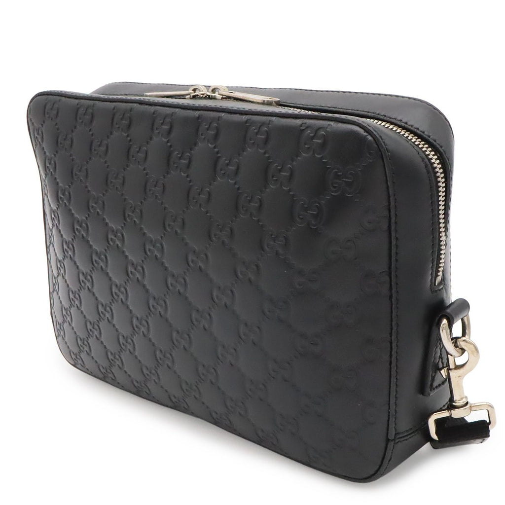 Gucci Guccissima Clutch Leather Black Silver — view 2