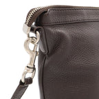 Gucci Shoulder Bag Crossbody No Gusset Leather Dark Brown Silver — view 4