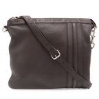 Gucci Shoulder Bag Crossbody No Gusset Leather Dark Brown Silver