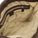 Gucci Shoulder Bag Crossbody No Gusset Leather Dark Brown Silver — view 7