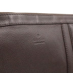 Gucci Shoulder Bag Crossbody No Gusset Leather Dark Brown Silver — view 8