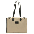 Hermes Cabas 40 Shoulder Tote Courchevel Toile Ash Natural Navy Gold