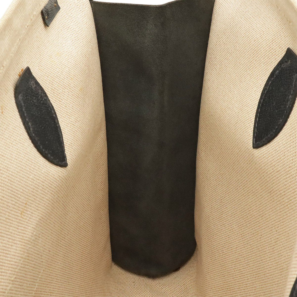 Hermes Cabas 40 Shoulder Tote Courchevel Toile Ash Natural Navy Gold — view 9