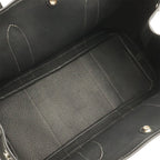 Hermes Garden Party PM Tote Shoulder Bag Toile Officier Leather Black — view 5